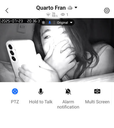 The moment she realised I was watching her over the camera